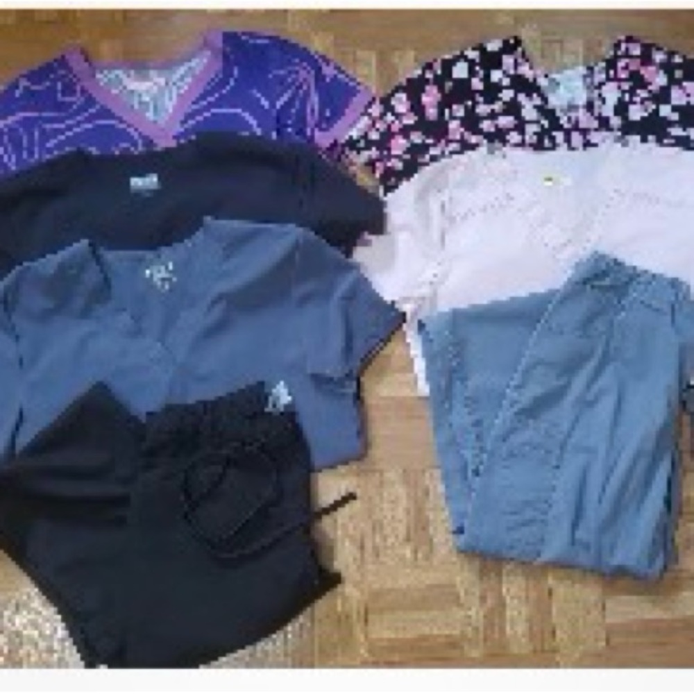 Colorful Scrub Tops and Pants Set